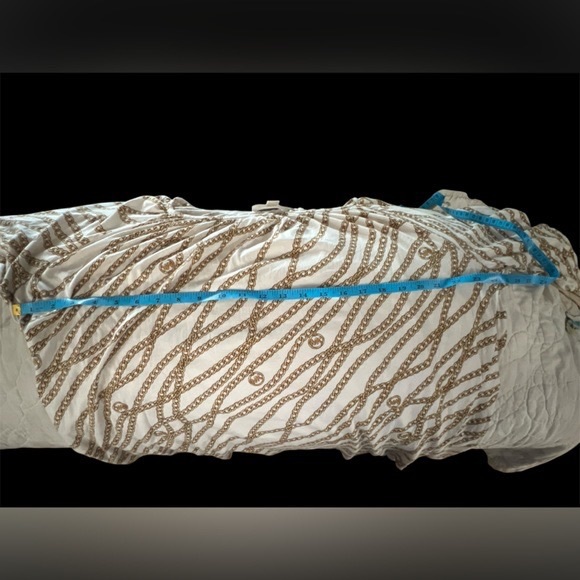 MICHAEL KORS 2X BONEGOLD CHAIN PEASANT STYLE BLOUSE COTTON MODAL - Picture 6 of 7